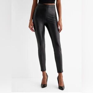 LOFT women Shiny Black Leggings